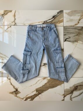VIP Jeans Light Wash Cargo Pants